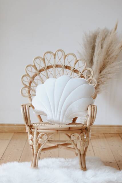 "Velvet Shell Pillow ""White Pearl" - image 1