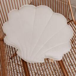 "Velvet Shell Pillow ""White Pearl" - thumbnail 3
