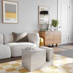 Coffee Table. End Night Regiment. Designed Furniture. White Tile Bedside Home Decor - thumbnail 3