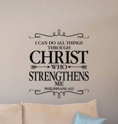 I Can Do All Things Through Christ Who Strengthens Me Wall Decal Poster Religious Sign Home Quote Vinyl Sticker Gift Decor Art 9-50 - thumbnail 1
