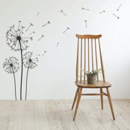 Dandelion Wall Decal - Stickers Blowing Away in The Wind Vinyls Flower Nature Living Room Bed Art