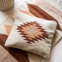 Zapotec Pillow, Handmade Mexican Cushion, Decorative Throw Pillow, Handwoven Wool Cushion, Boho Pillow - thumbnail 2