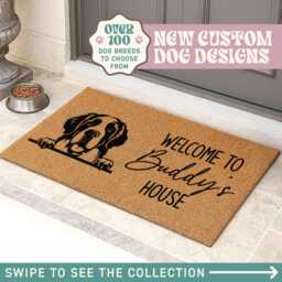 Custom Pet Welcome Mat - Dogs Rugs Gifts For Lovers Housewarming Kennel Dog Owner - thumbnail 1