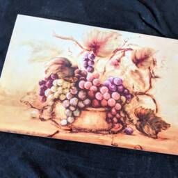 "Grapes Ceramic Wall Art Tile, 8"" By 12" - thumbnail 3
