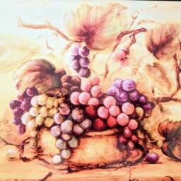 "Grapes Ceramic Wall Art Tile, 8"" By 12" - thumbnail 2