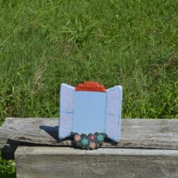 Window Shaped Mirror, Decorative Wall Mirror, Boho New Home Gift, House Warming Yellow Window With Flowers - thumbnail 2