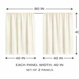 Hand Block Printed Poppy Valance, Red Blue Floral Kitchen Curtains, Organic Cotton - thumbnail 4