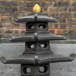 Massive Concrete Pagoda Sculpture Chinese Stone Lantern Statue Large Cement Figure Outdoor Zen Decor Asian Ornament Yard Gift - thumbnail 2