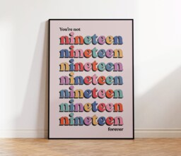 The Courteeners - Not Nineteen Forever Lyrics Print Wall Art A4 A3 A5 Unframed Indie Music Rock - thumbnail 1