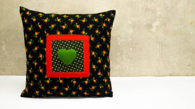 Square Cushion With Heart - image 1