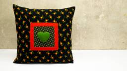 Square Cushion With Heart - thumbnail 1