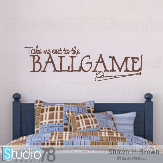 "Baseball Wall Decal - ""Take Me Out To The Ballgame" - image 1