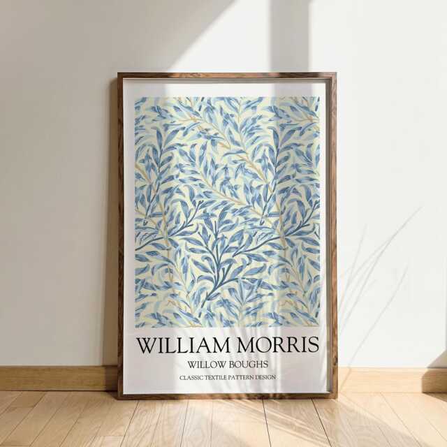 William Morris Willow Boughs Blue Print Vintage Floral Wall Art - image 1