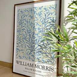 William Morris Willow Boughs Blue Print Vintage Floral Wall Art - thumbnail 2