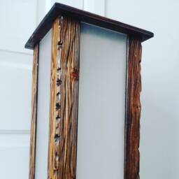 Floor Lamp Wood Dimming Wooden Standing Tower Lights Led With Remote Control Panel - thumbnail 2
