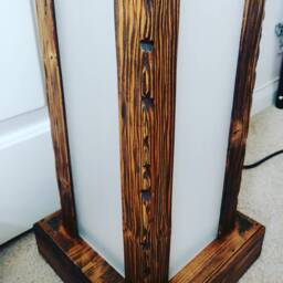 Floor Lamp Wood Dimming Wooden Standing Tower Lights Led With Remote Control Panel - thumbnail 3