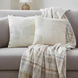 Clearance Cushion Cover Ivory With Gold Thread Brocaded On Satin