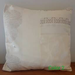 Clearance Cushion Cover Ivory With Gold Thread Brocaded On Satin - thumbnail 4