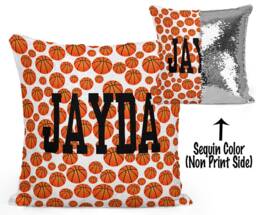 Personalized Basketball Mermaid Sequin Flip Pillow, Customized Basketball Pillow Great For Team Gifts & Birthdays - thumbnail 1