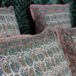 Paisley Cushion Case, Rectangle Cushion, Recycled Materials Accent Vintage Textile Tropical Decor - thumbnail 2