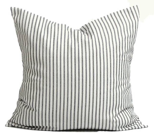 Black Pillow Cover Sale, Ticking Covers For 16x16 - image 1
