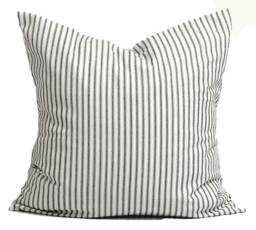 Black Pillow Cover Sale, Ticking Covers For 16x16 - thumbnail 1
