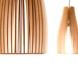 Ena Wooden Pendant Light, Wood Lamp, Spot Lampshade - thumbnail 2