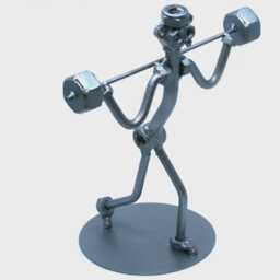 Body Builder Woman Trainer Gift, Handmade Nuts & Bolts Sculpture, Woman Body Machine, Powerlifting Fitness Gym Workout Trainer - thumbnail 2