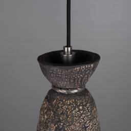 Parva Ceramic Bathroom Pendant Light Black Clay 5.5'' Ip44 - thumbnail 3