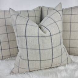 Prestigious Textiles Brodie Fabric Cushion Cover Pebble Beige Highland Collection Traditional Classic Timeless Check Modern Cosy Sofa Bed - thumbnail 3