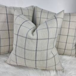 Prestigious Textiles Brodie Fabric Cushion Cover Pebble Beige Highland Collection Traditional Classic Timeless Check Modern Cosy Sofa Bed - thumbnail 2