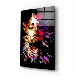 Tempered Glass Colourful Woman Wall Art-Wall DecorGlass Printing-Fantasy Hangings-Abstract Face Art Gifts For Him - thumbnail 1