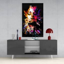 Tempered Glass Colourful Woman Wall Art-Wall DecorGlass Printing-Fantasy Hangings-Abstract Face Art Gifts For Him - thumbnail 3