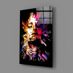 Tempered Glass Colourful Woman Wall Art-Wall DecorGlass Printing-Fantasy Hangings-Abstract Face Art Gifts For Him - thumbnail 2