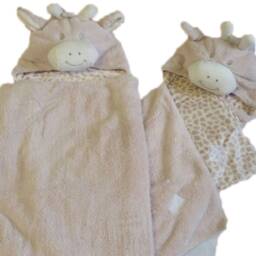Baby Swaddling Blanket Beige With Name Embroidered 3D - thumbnail 2