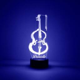 Acrylic Light Up Cello, Custom Engraved Night Light, Personalized Free, 16 Color Options With Remote Control, Musician Gift - thumbnail 2