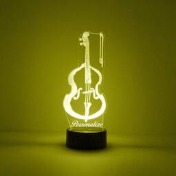 Acrylic Light Up Cello, Custom Engraved Night Light, Personalized Free, 16 Color Options With Remote Control, Musician Gift - thumbnail 3