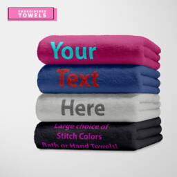 Personalized Embroidered Towel, Oekotex Certified Cotton, Custom Text Gift - thumbnail 2