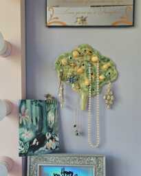 Lemon Tree Moon Magic Key Holder Jewellery Handmade Ceramic Wall Hanging. Star Sun. Pottery Gift Ideas. Birthday Dressing Room