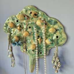 Lemon Tree Moon Magic Key Holder Jewellery Handmade Ceramic Wall Hanging. Star Sun. Pottery Gift Ideas. Birthday Dressing Room - thumbnail 3
