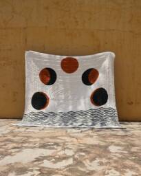 Hand-Block Printed Queen Quilt Lunar Moon Cotton Bedspread
