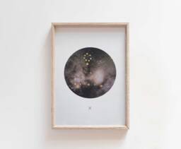 Pisces - Gold Leaf Constellation Art Star Sign Print Horoscope Zodiac Astrology Wall Bedroom - thumbnail 1
