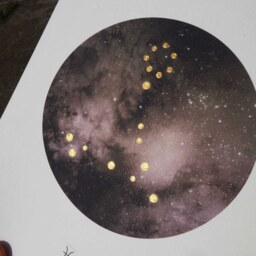 Pisces - Gold Leaf Constellation Art Star Sign Print Horoscope Zodiac Astrology Wall Bedroom - thumbnail 2