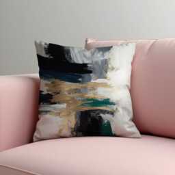 Abstract Brushstroke Cushion Cover, Black & Cream Modern Art Pillow Case, Contemporary Decorative Throw Cover - thumbnail 3