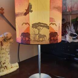 African Sunset Decoupage Table Lamp Handmade Safari Night Light - thumbnail 2