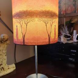 African Sunset Decoupage Table Lamp Handmade Safari Night Light - thumbnail 3