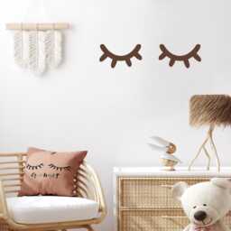 Sleepy Eyes - Vinyl Wall Decals Closed Pair Eyelashes Stickers Baby Boys Girls Nursery Kids Room D??cor - thumbnail 3
