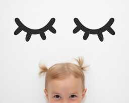 Sleepy Eyes - Vinyl Wall Decals Closed Pair Eyelashes Stickers Baby Boys Girls Nursery Kids Room D??cor - thumbnail 1