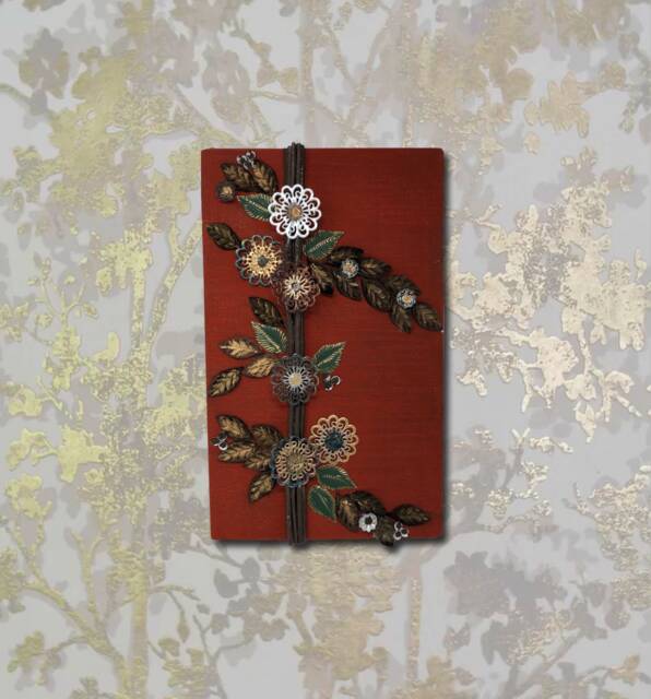 Red Silk Tree Of Life Wall Hanging, Rustic Floral Home Decor - 14 X 20 - image 1