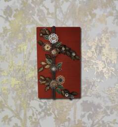 Red Silk Tree Of Life Wall Hanging, Rustic Floral Home Decor - 14 X 20 - thumbnail 1